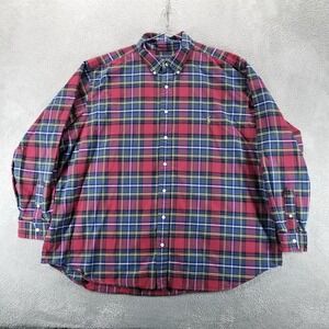 Ralph Lauren Shirt Mens 3XB Red Green Plaid Button Down Long‎ Sleeve Casual